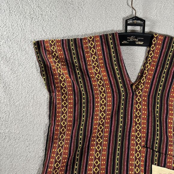Elephant Jungle Sanctuary Woven Tunic Top Women’s Size M Colorful Aztec Hippie - Picture 5 of 11
